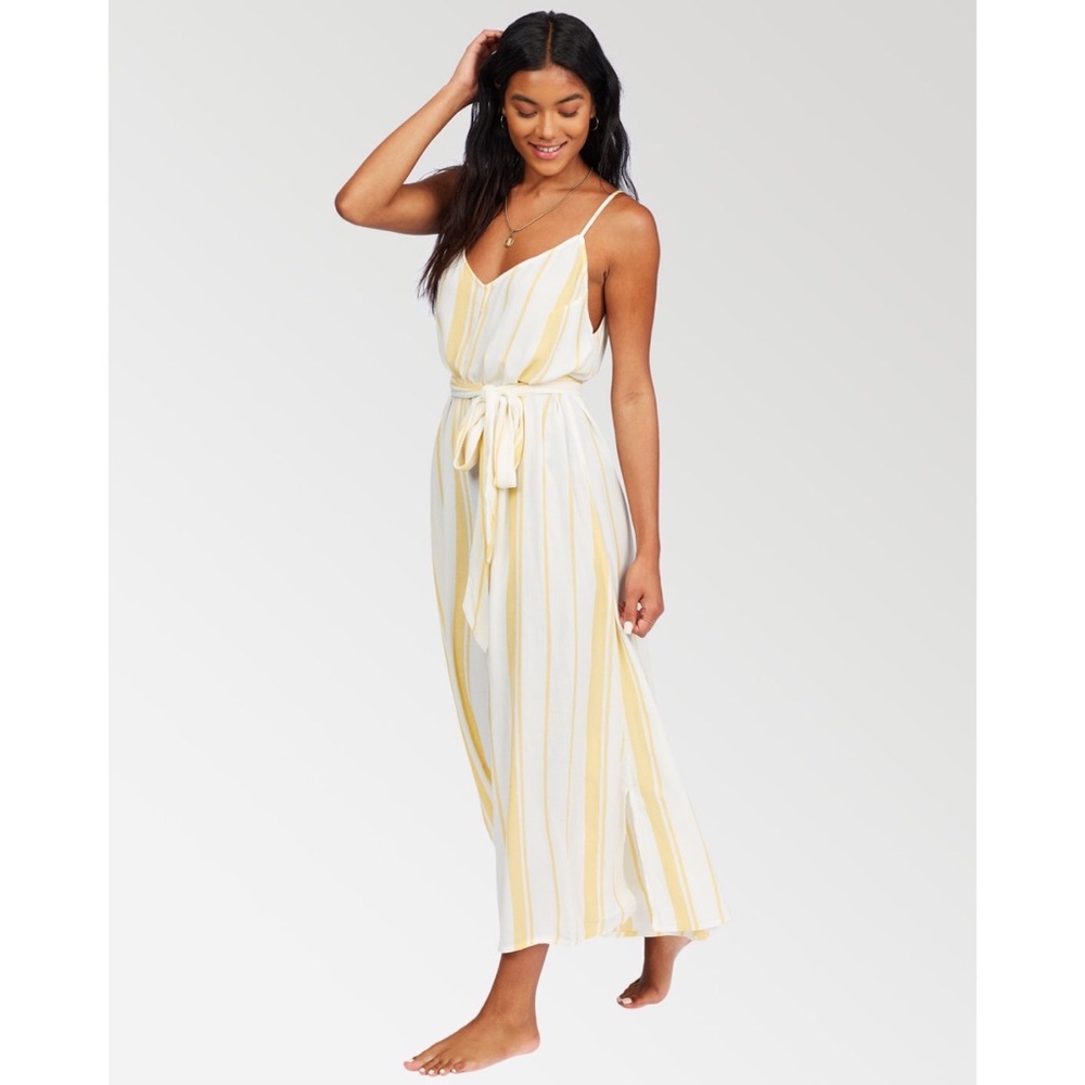 ★ Billabong Flowy Shake It Again Striped Jumpsuit Romper